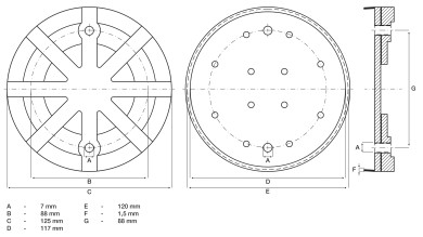 Gumeni tanjir | za podizne rampe | Ø 125 mm 