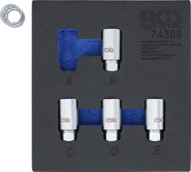 Tool Tray 1/6: Rim Lock Socket Set for Tesla | 5 pcs. 