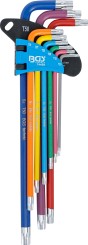 Set chei tip L | multicoloră | extra lungă | profil T (pentru Torx) T10 - T50 | 9 piese 