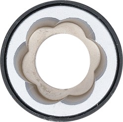 Spiral-Profil-Steckschlüssel-Einsatz / Schraubenausdreher | Antrieb Außensechskant 17 mm | SW 17 mm 