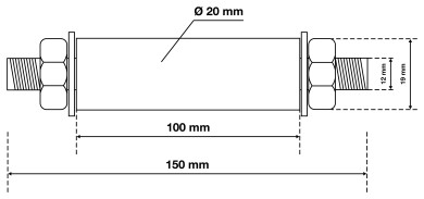 Axel-sats för skottkärrshjul | Ø 20 mm 