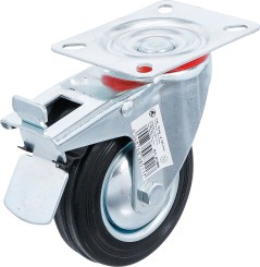Roda orientável com travão | com base de aparafusar | Ø 100 mm 