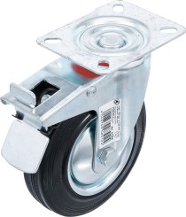 Drejeligt hjul m. bremse | med skruesokkel | Ø 125 mm 