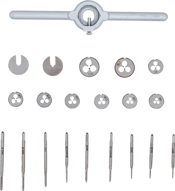 Conjunto de tarraxas | M1 - M2,5 | 31 peças 