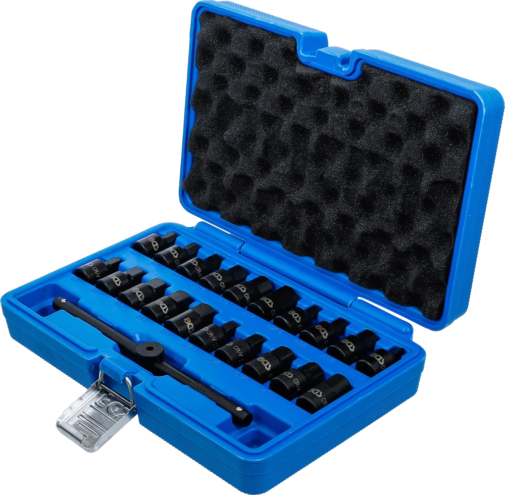 Speciális olajleeresztő-kulcs készlet | 10 mm (3/8") | 21 darabos