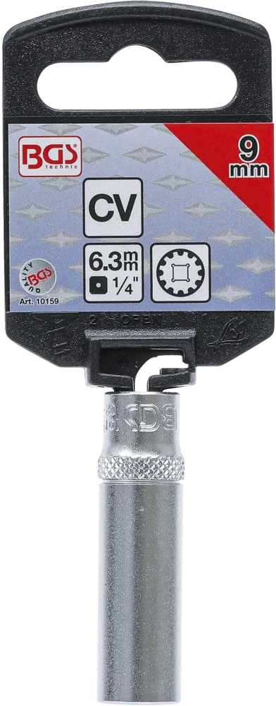 Dugókulcs - Gear Lock, mély | 6,3 mm (1/4") | 9 mm