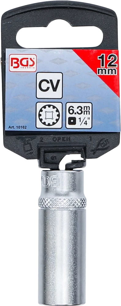 Dugókulcs - Gear Lock, mély | 6,3 mm (1/4") | 12 mm