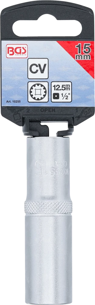 Dugókulcs - Gear Lock, mély | 12,5 mm (1/2") | 15 mm