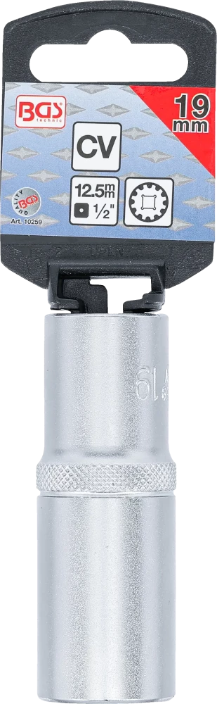 Dugókulcs - Gear Lock, mély | 12,5 mm (1/2") | 19 mm