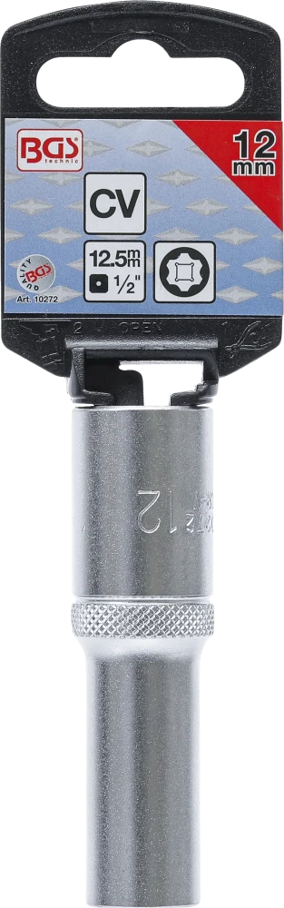 Dugókulcs, Super Lock, mély | 12,5 mm (1/2") | 12 mm