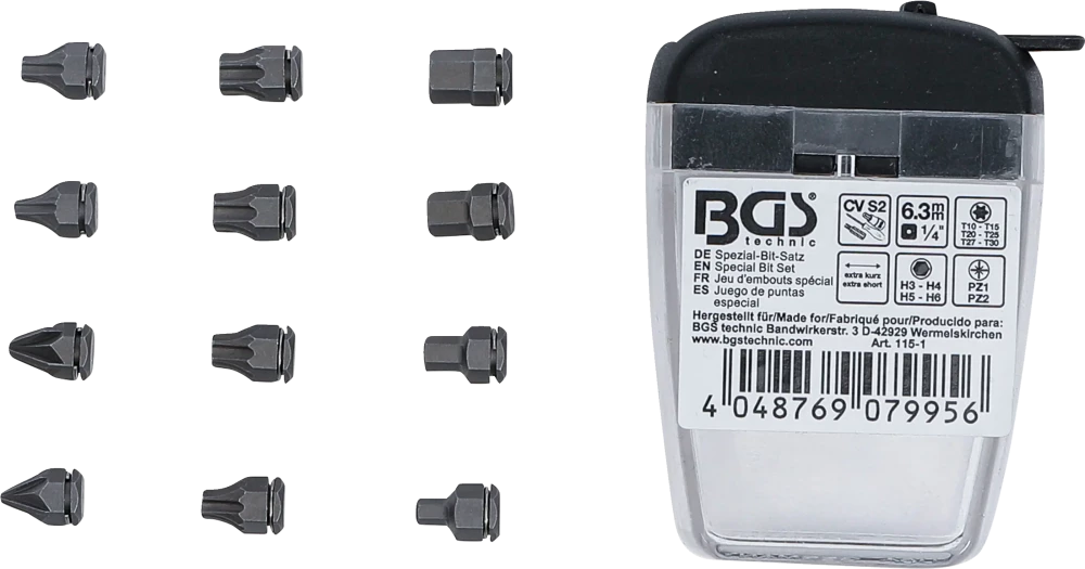 Speciális behajtófej készlet | belső hatszögletű 6,3 mm (1/4") | BGS 115