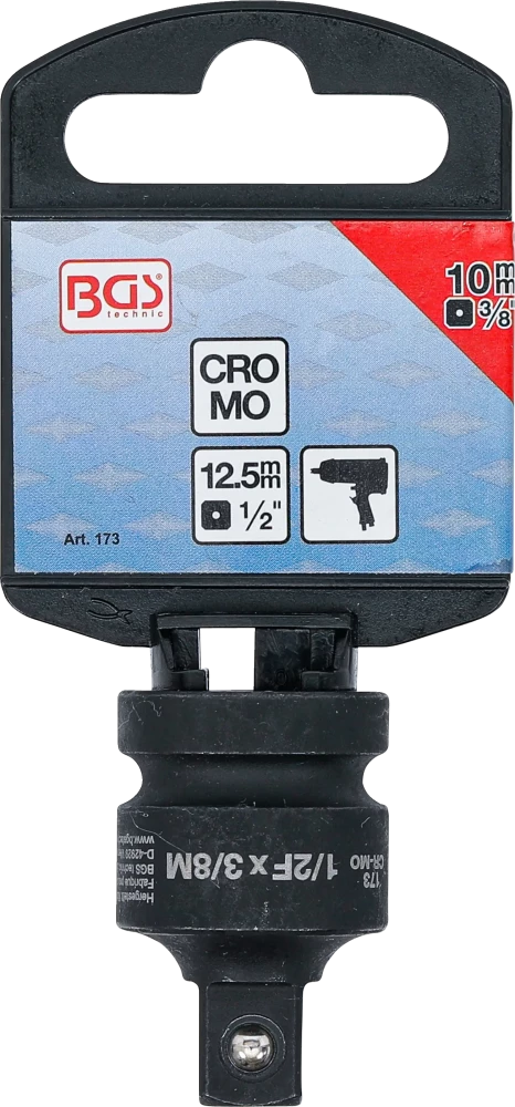 Levegős dugókulcs adapter | 12,5 mm (1/2") - 10 mm (3/8")