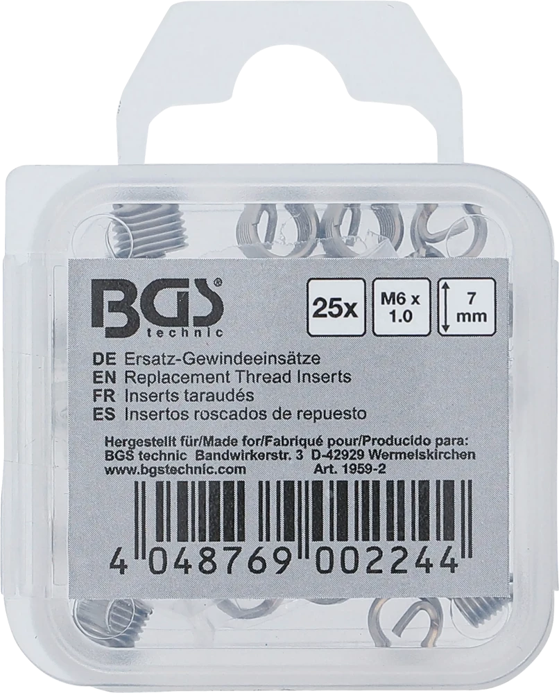 Tartalék menetes betétek | M6 x 1,0 | 25 darabos