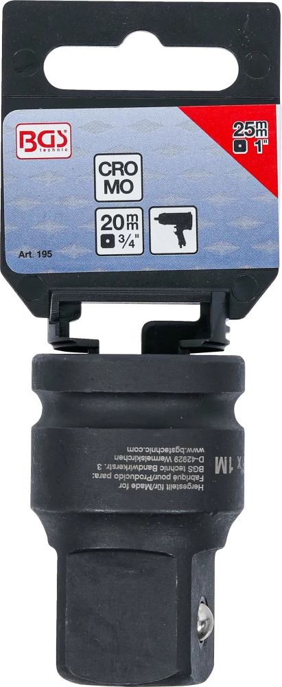 Levegős dugókulcs adapter | 20 mm (3/4") - 25 mm (1")