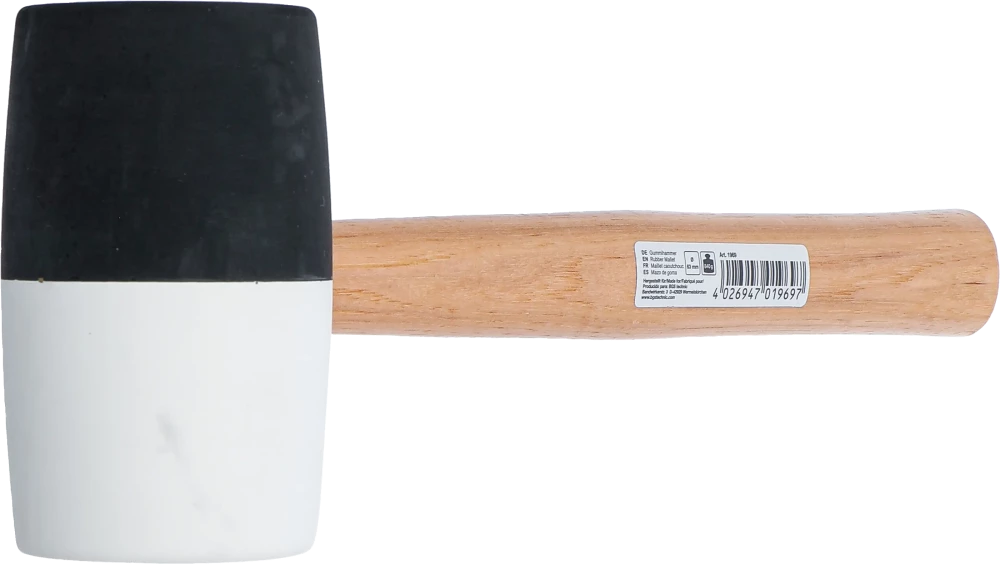 Gumikalapács | Hickory nyéllel | fekete-fehér fejű | Ø 63 mm | 840 g