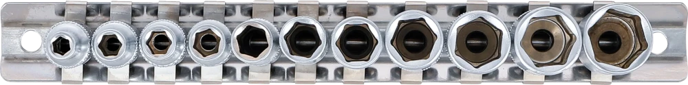 Dugókulcskészlet, hatszögletű, mély | 6,3 mm (1/4") | 4 - 13 mm | 11 darabos