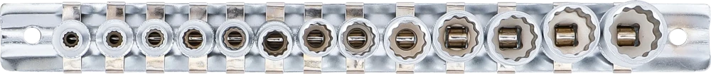 Dugókulcskészlet, tizenkétszögletű | 6,3 mm (1/4") | 4 - 14 mm | 13 darabos