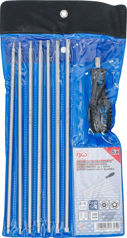 Csavarhúzó készlet cserélhető pengékkel | T-profil (Torx) / TS-profil (Torx Plus) | 8 darabos