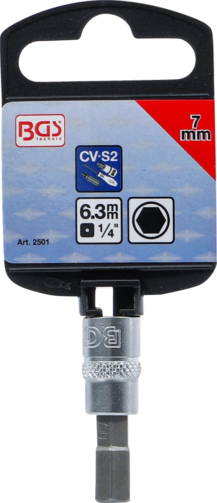 Behajtófej | 6,3 mm (1/4") | Belső hatszögletű 7 mm
