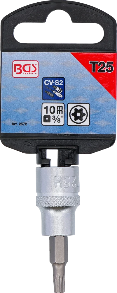 Behajtófej | 10 mm (3/8") | T-profil (Torx) T25 furattal
