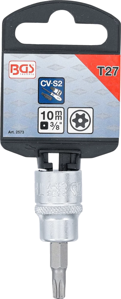 Behajtófej | 10 mm (3/8") | T-profil (Torx) T27 furattal