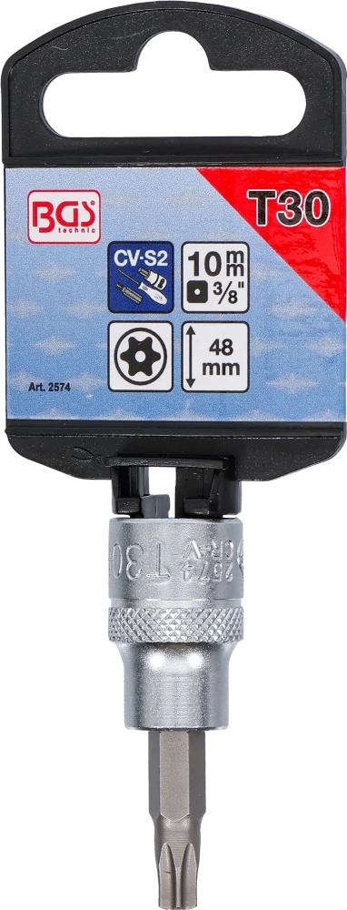 Behajtófej | 10 mm (3/8") | T-profil (Torx) T30 furattal