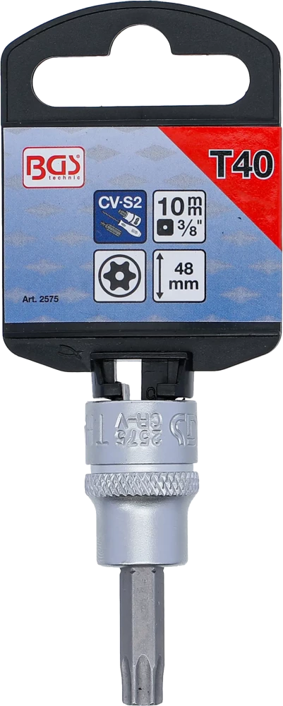 Behajtófej | 10 mm (3/8") | T-profil (Torx) T40 furattal