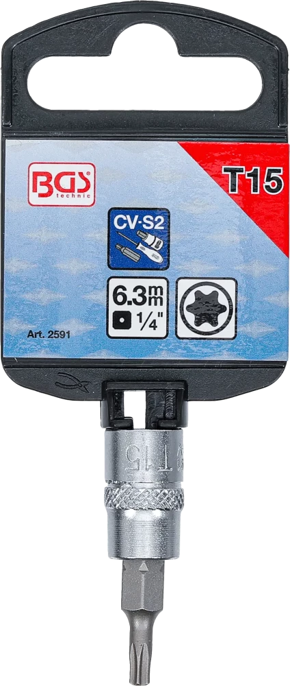 Behajtófej | 6,3 mm (1/4") | T-profil (Torx) T15