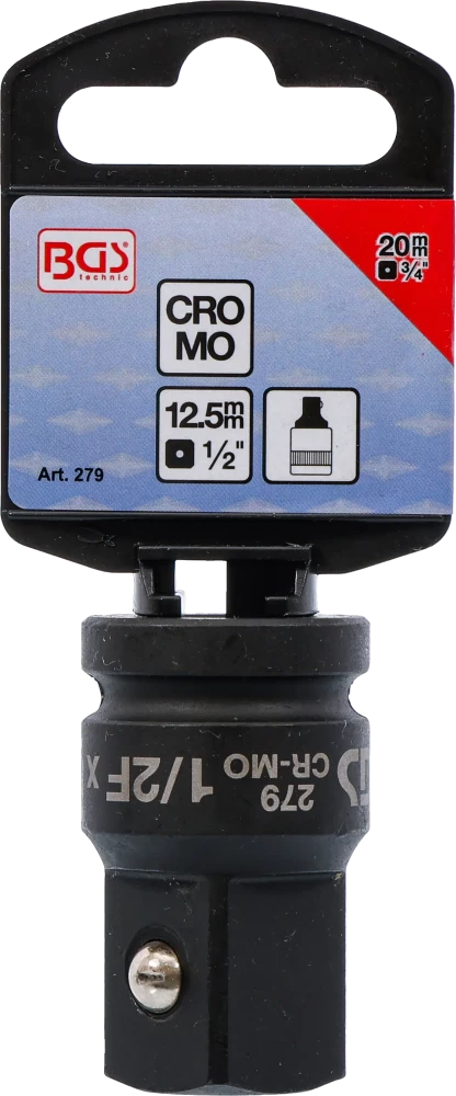 Levegős dugókulcs adapter | 12,5 mm (1/2") - 20 mm (3/4")