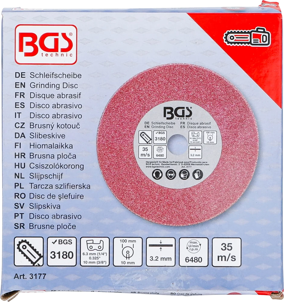 Csiszolókorong | a BGS 3180-hez | Ø 100 x 3,2 x 10 mm