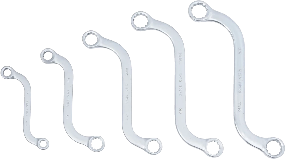 S formájú csillagkulcs-készlet | coll méretek | 3/8" - 3/4" | 5 darabos