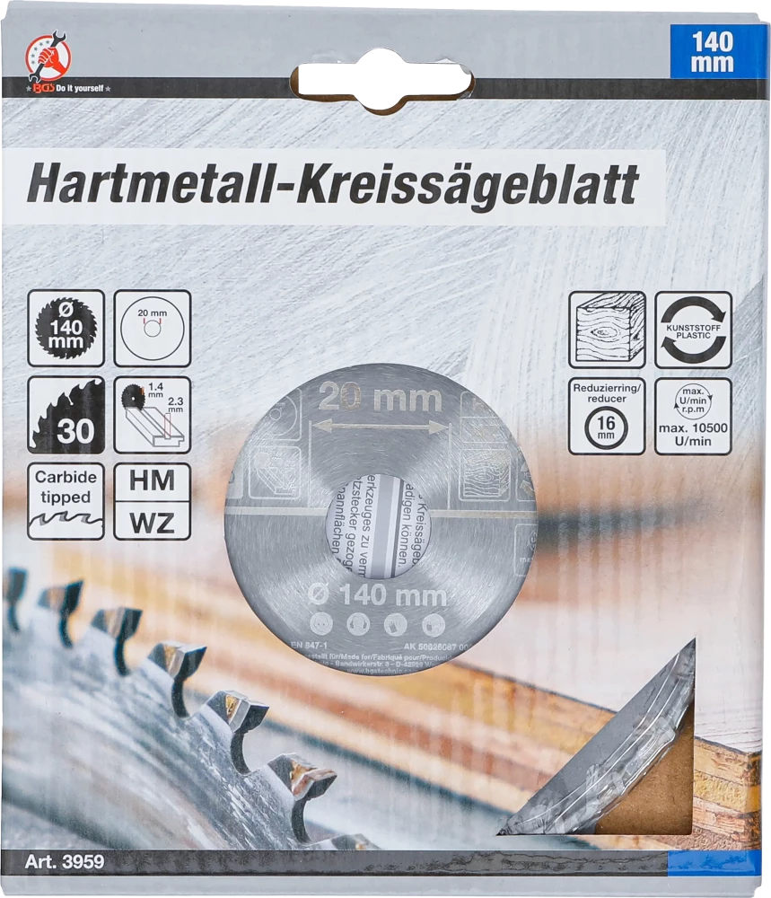 Keményfém körfűrészlap | Ø 140 x 20 x 2,3 mm | 30 fogú