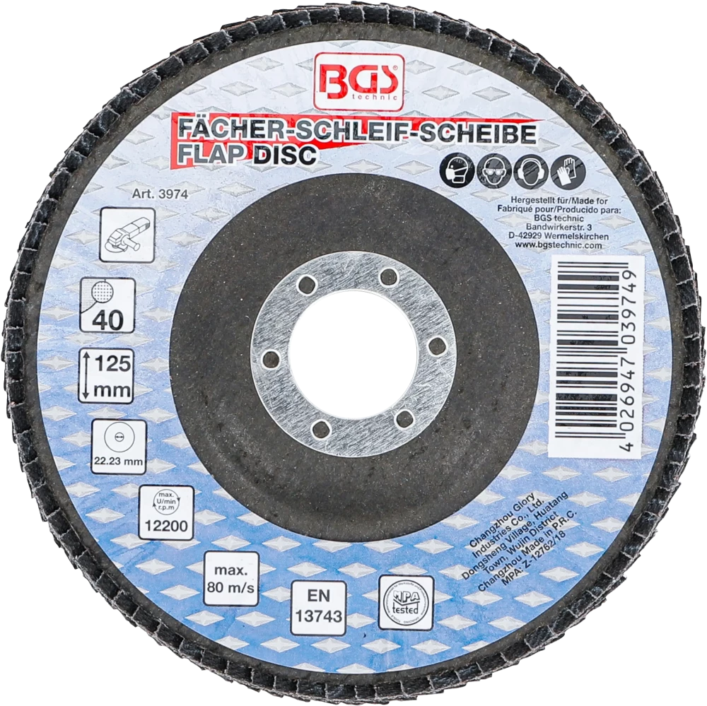 Legyező alakú csiszolótárcsa | Ø 125 mm | K 40