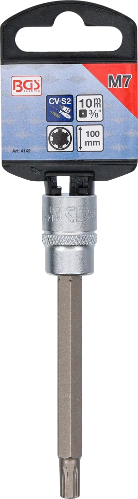 Behajtófej | Hossz 100 mm | 10 mm (3/8") | Ékprofil (RIBE) M7