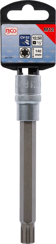 Behajtófej | Hossz 140 mm | 12,5 mm (1/2") | Ékprofil (RIBE) M12