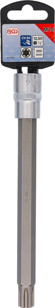 Behajtófej | Hossz 200 mm | 12,5 mm (1/2") | Ékprofil (RIBE) M14