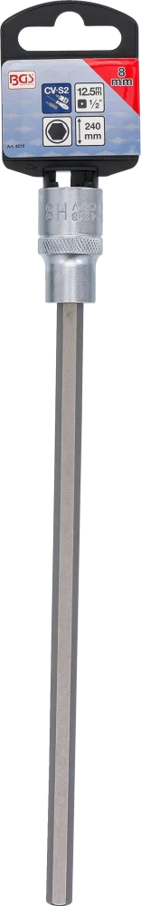 Behajtófej | Hossz 240 mm | 12,5 mm (1/2") | Belső hatszögletű 8 mm