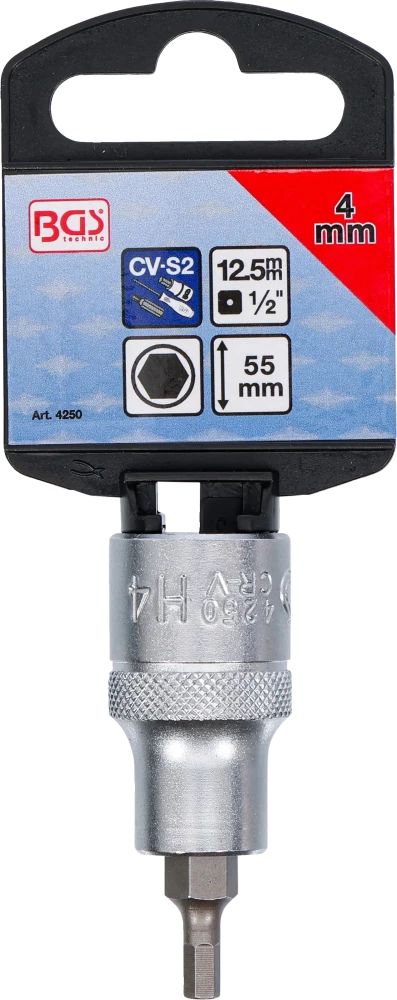 Behajtófej | 12,5 mm (1/2") | Belső hatszögletű 4 mm