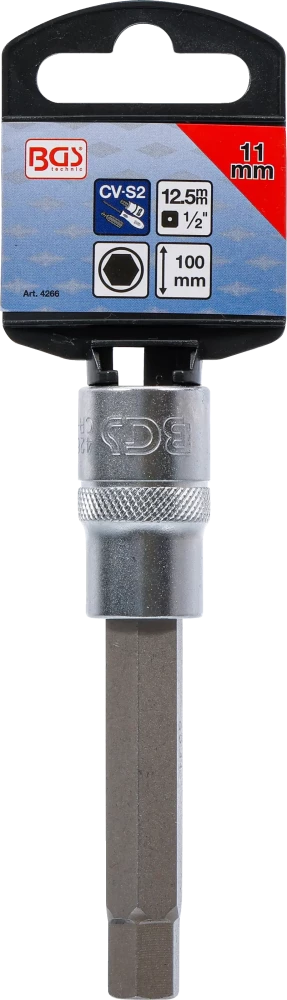 Behajtófej | Hossz 100 mm | 12,5 mm (1/2") | Belső hatszögletű 11 mm