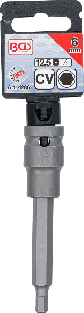 Levegős dugókulcs | Hossz 100 mm | 12,5 mm (1/2") | Belső hatszögletű 6 mm
