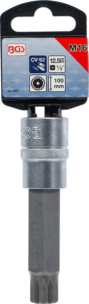 Behajtófej | Hossz 100 mm | 12,5 mm (1/2") | (XZN) M16 furattal