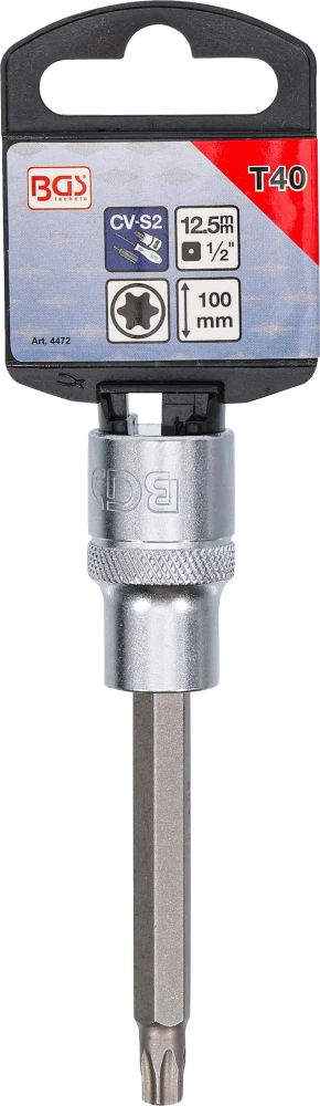 Behajtófej | Hossz 100 mm | 12,5 mm (1/2") | T-profil (Torx) T40