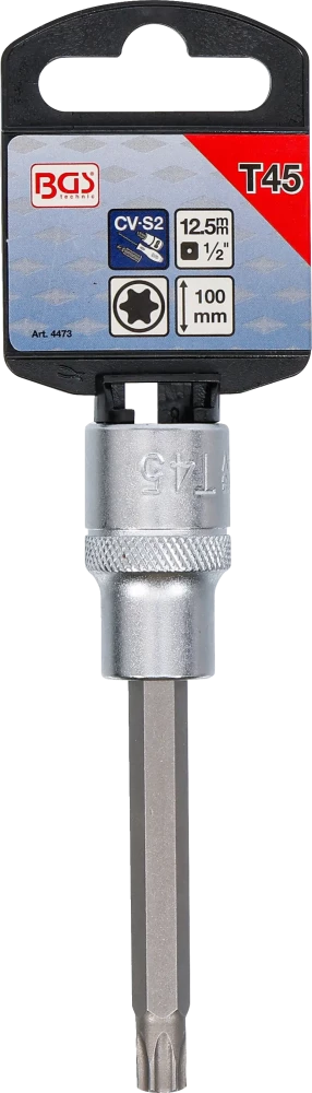 Behajtófej | Hossz 100 mm | 12,5 mm (1/2") | T-profil (Torx) T45