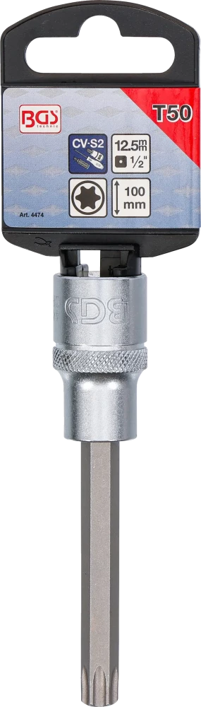 Behajtófej | Hossz 100 mm | 12,5 mm (1/2") | T-profil (Torx) T50