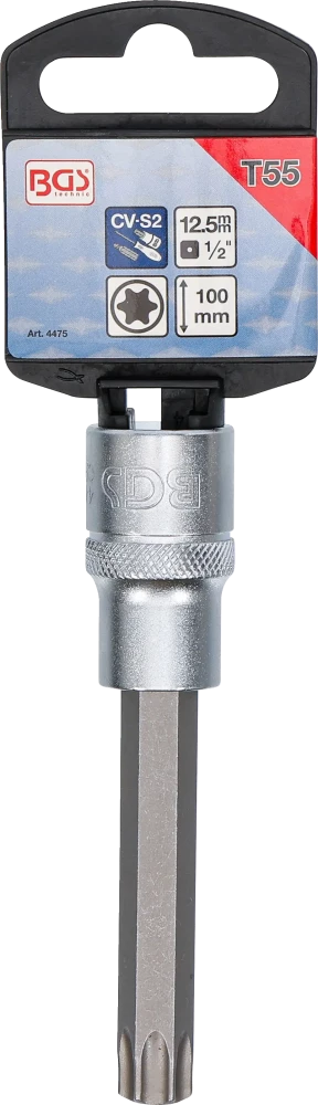 Behajtófej | Hossz 100 mm | 12,5 mm (1/2") | T-profil (Torx) T55