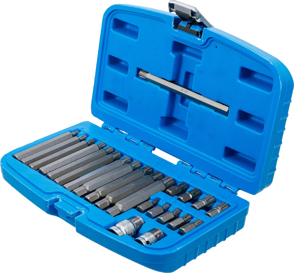 Behajtófej készlet | Külső hatszögletű 10 mm (3/8") | Ékprofil (Ribe) | 22 darabos