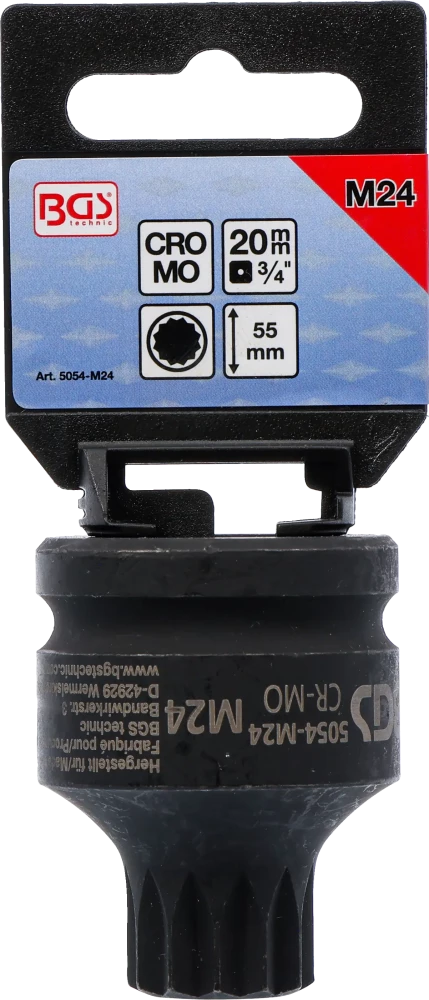 Levegős dugókulcs | Hossz 55 mm | 20 mm (3/4") | (XZN) M24