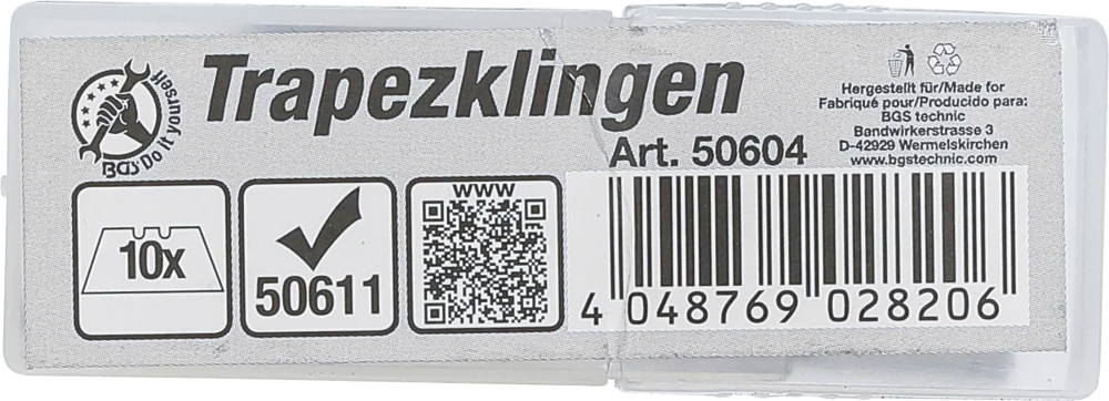 Trapézpenge-készlet | a BGS 50611, 50614-hez | 10 darabos