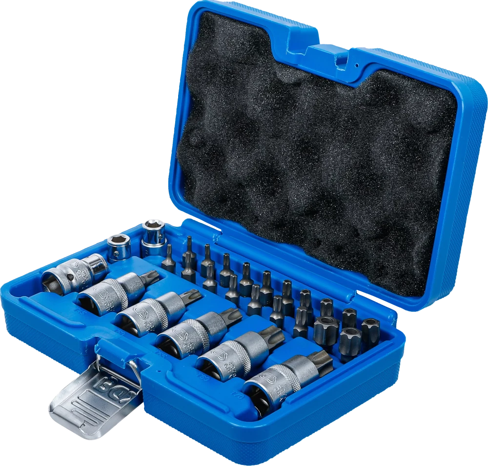 Torx dugókulcskészlet | 12,5 mm (1/2") | T-profil (Torx) | 27 darabos