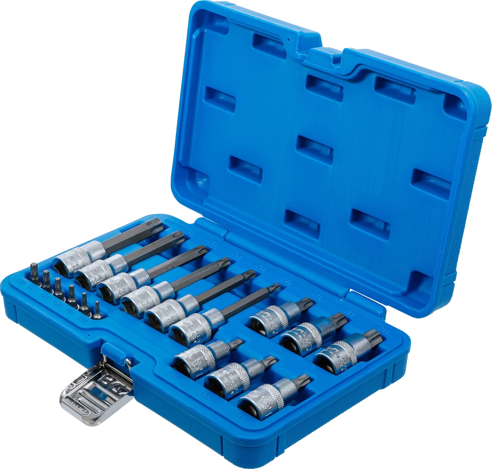 Behajtófej-készlet | 6,3 mm (1/4") / 12,5 mm (1/2") | T-profil (Torx) | 18 darabos